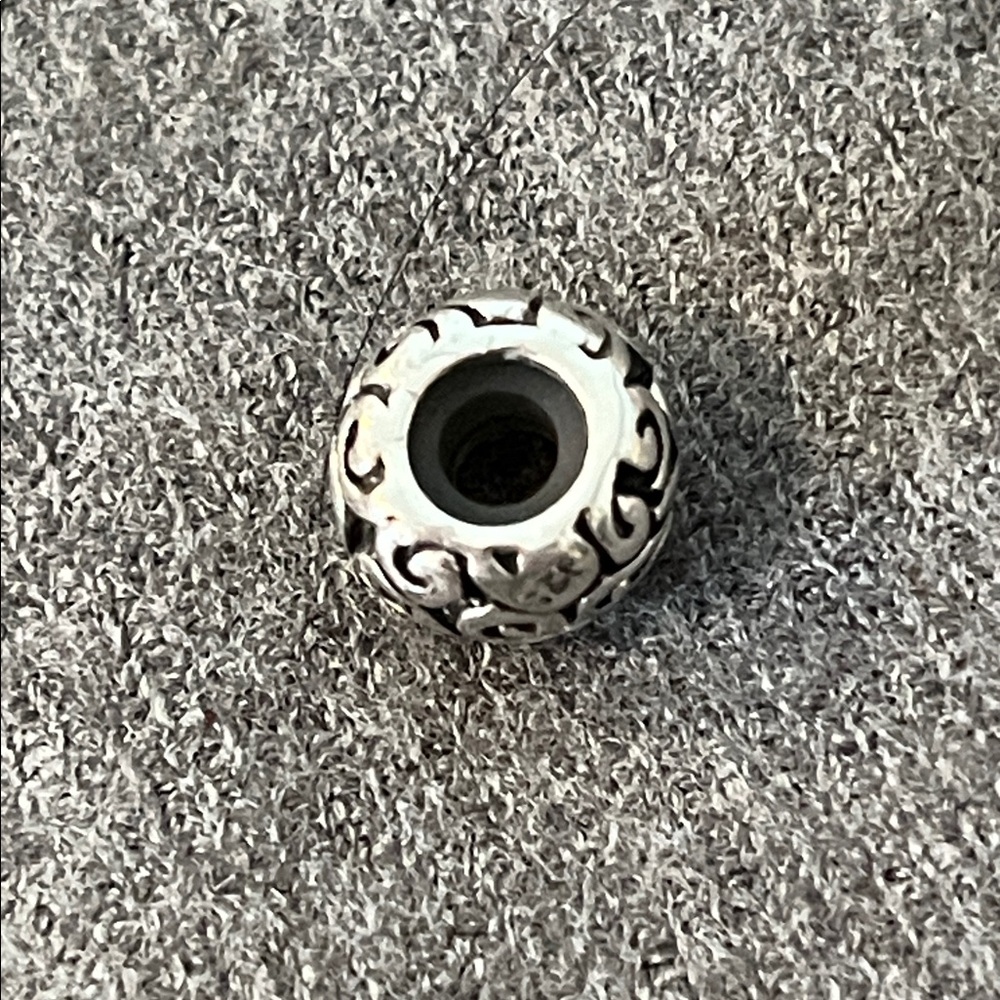 Sterling Scroll Design Stopper Bead/Charm - Picture 4 of 7